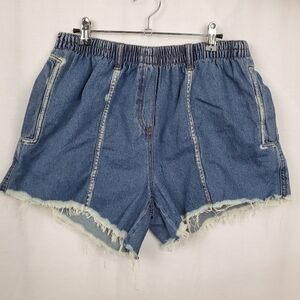 Roaman's reworked cut off jeans distressed bleached shorts sz 18W